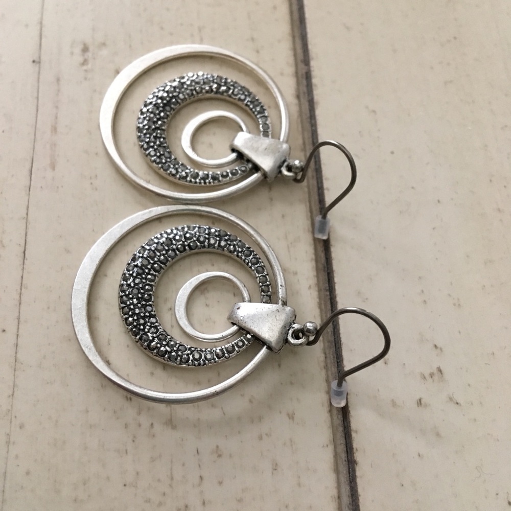 Lucky Brand Pave Double Hoop Earrings